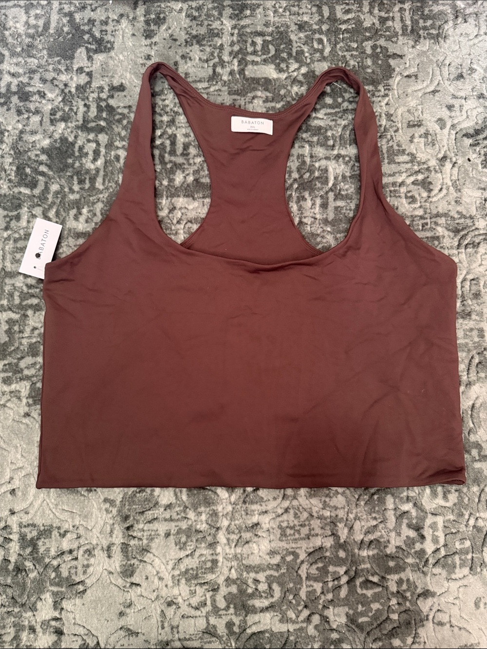 Babaton Brown Scoop Racerback Crop Tank